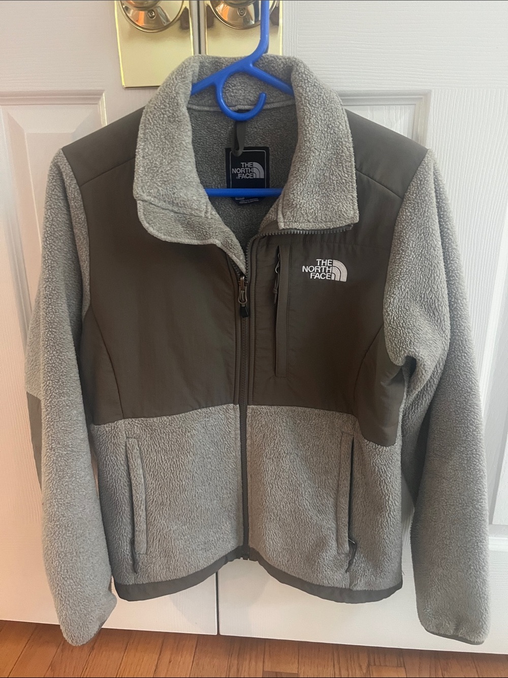 The North Face Grey and Olive Green Fleece Jacket